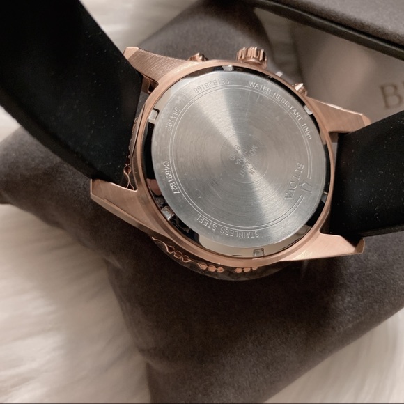 BULOVA Sport Chronograph Black Dial Black Rubber - Picture 6 of 7